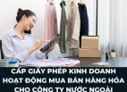 TƯ VẤN CẤP GIẤY PHÉP KINH DOANH HOẠT ĐỘNG MUA BÁN HÀNG HÓA CHO CÔNG TY NƯỚC NGOÀI